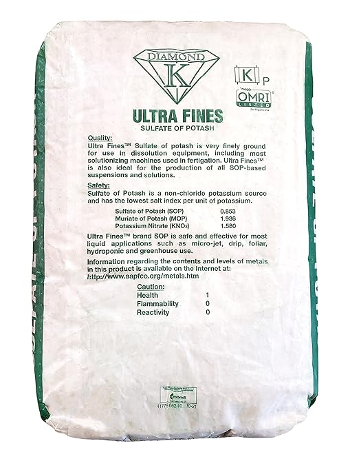 50lb Bag Organic Solution Grade Sulfate of Potassium Fertilizer Powder 0-0-50 (1 Bag)