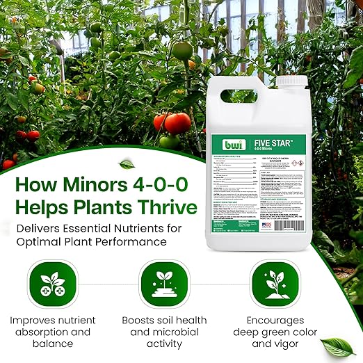 FiveStar 4-0-0 Micro Liquid Nitrogen Fertilizer - Fast Absorption for Ag/T&ampO Use - Urea-Based Plant Fertilizer with 7 Chelated Micronutrients (Magnesium Iron &amp More) + Yucca Kelp Humic Acid