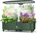 Hydroponics Growing System Kit Indoor Aeroponics Herb Garden Kit 15 Pods 3 Grow Modes 24H Timer Gardening System Quiet Smart Water Pump Hydroponic Planter Summer/Winter Use (Dark Green)