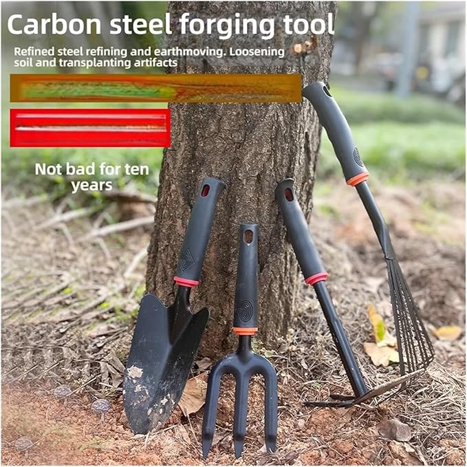 7-Piece Garden Tool Set - Mini Shovel Rake &amp Trowel for Flower Vegetable &amp Succulent Planting | Small Spade Kit for Potted Pla(1pcs Nine Tooth rake)