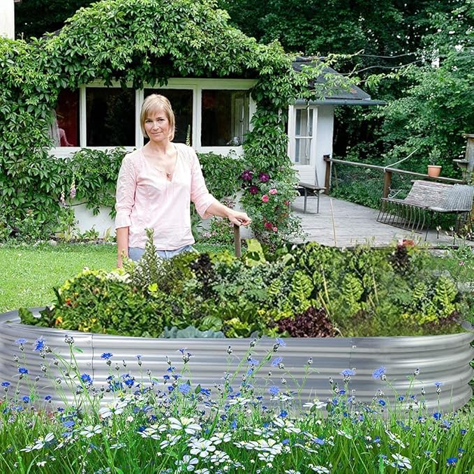 Land Guard 6ft Metal Raised Garden Bed2 Pcs Galvanized Planter Raised Beds for Vegetables…………