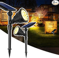 JSOT Solar Spot Lights Outdoor Waterproof Outdoor Landscape Spotlights Flood Light for Pathway Path Driveway Backyard Decor 600 Lumen 18 LED Beads 2 Lighting Options(Warm White 2 Pack)
