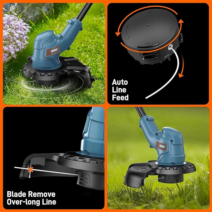 SENIX X2 20 Volt Max* 2-Piece Cordless Power Tool Combo Kit with Battery Powered 10-Inch String Trimmer and Variable Speed Leaf Blower Includes 4.0 Ah Battery &amp Charger (S2K2B1-03)