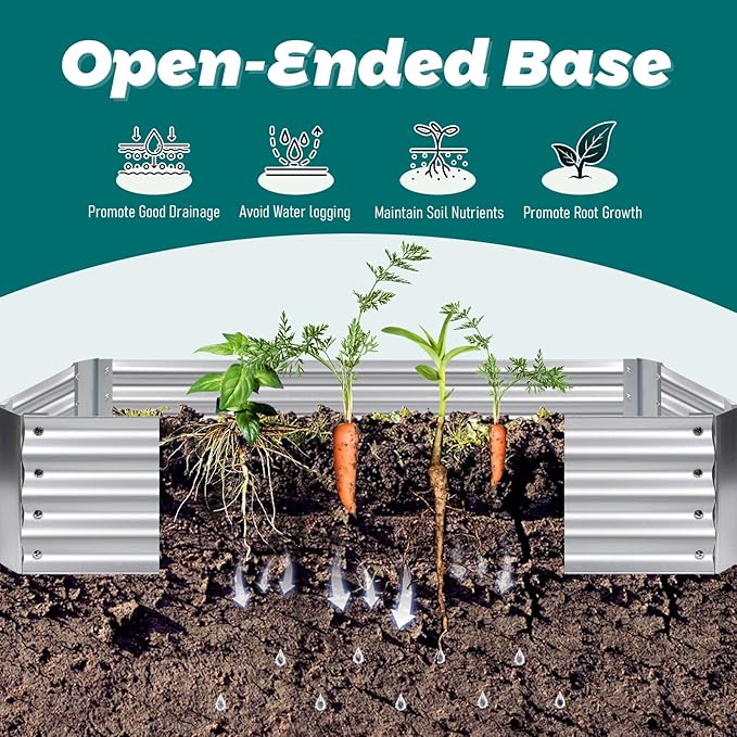 Raised Garden Bed with Cover - 2 Large Zipper Mesh Screen Windows Mini Greenhouse - Roll-up Zippered Window Waterproof UV-Resistant Hot House - for Gardening Flowers Vegetables 73 x 38 x 91