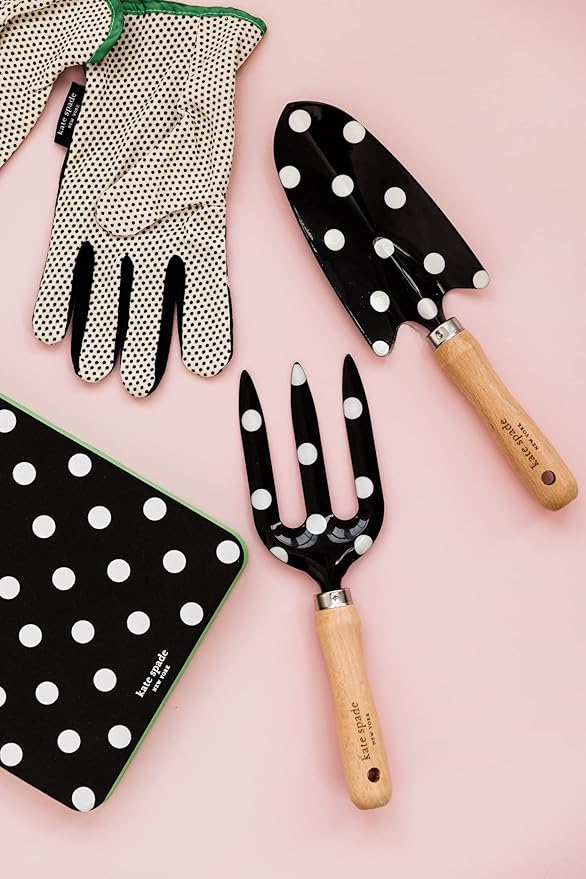 Kate Spade New York 2 Piece Gardening Hand Tools Cute Garden Tool Set Includes Hand Rake and Trowel for Mother's Day Gifting Picture Dot