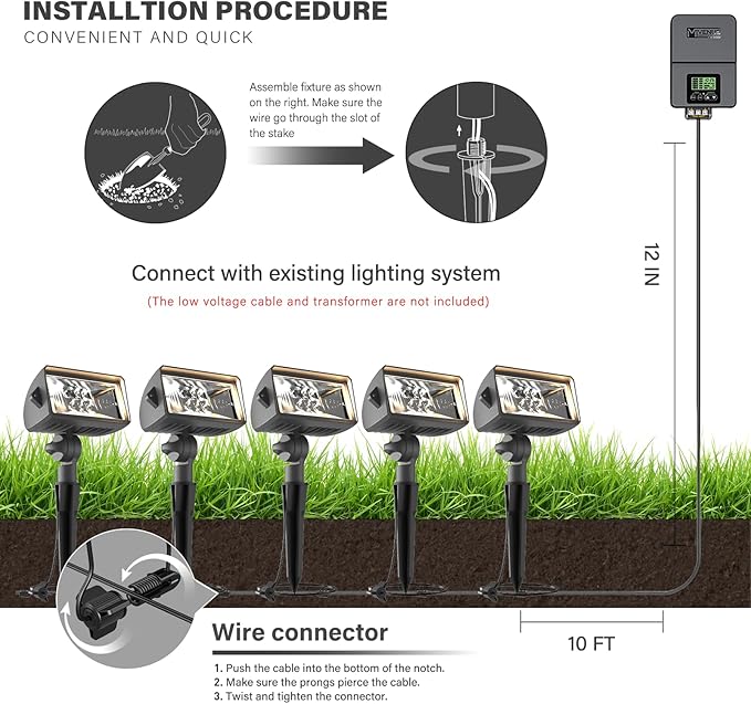VENUS MANUFACTURING 8 Pack Low Voltage Wall Wash Lights 12V LED Landscape Lighting 18 Watt 600 Lumen Flag Light 2700K Warm White Metal Outdoor Spotlight Black Trees Light for Garden &amp Yard