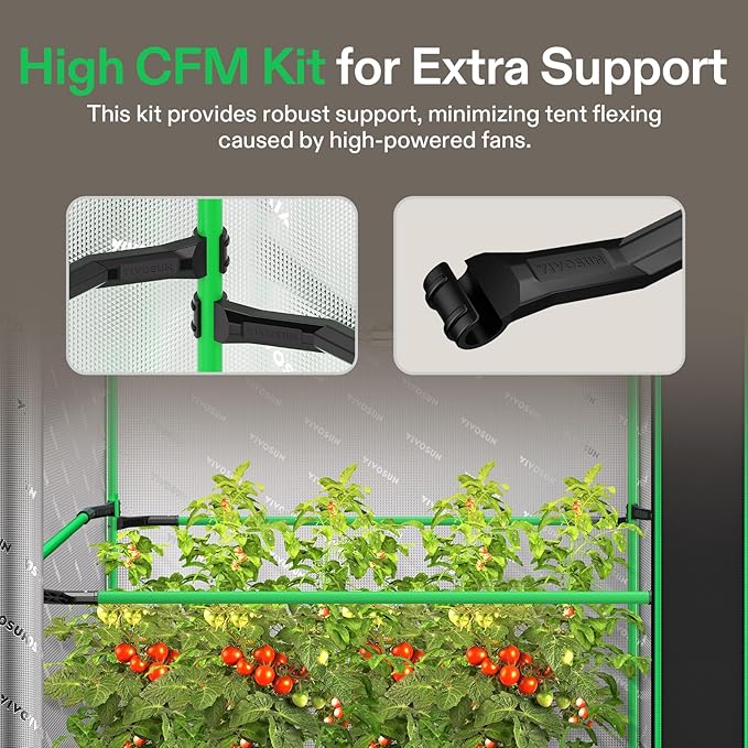 VIVOSUN AeroLight Wing AW400SE and P448 48×48×80 PRO Grow Tent with Thick 1 inch Poles Strengthened High Reflective Mylar Oxford Fabric Extra Hanging Bars &amp High CFM Kit