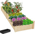 8x2ft Outdoor Wooden Raised Garden BedElevated Planting Planter Box for Vegetables/Garden/Lawn/PatioNatural Wood 96 x 24 x 9in