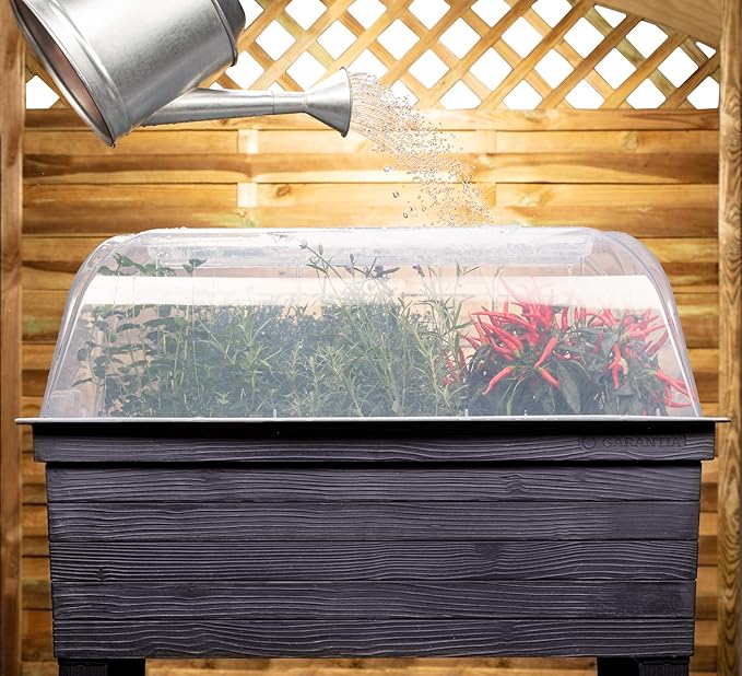Exaco 645140/1 Balcony Raised Bed Planter and Protective Cover Anthracite