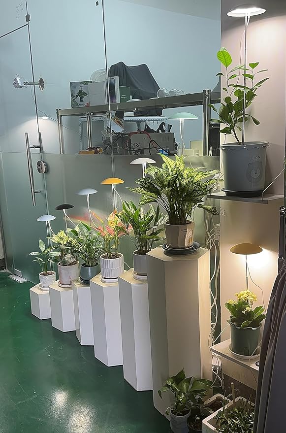 LED Grow Light for Indoor Plants 4 Pack Intelligent USB Small Plant Lights with Remote Controller Height Adjustable Automatic Timer Ideal for Home Decoration