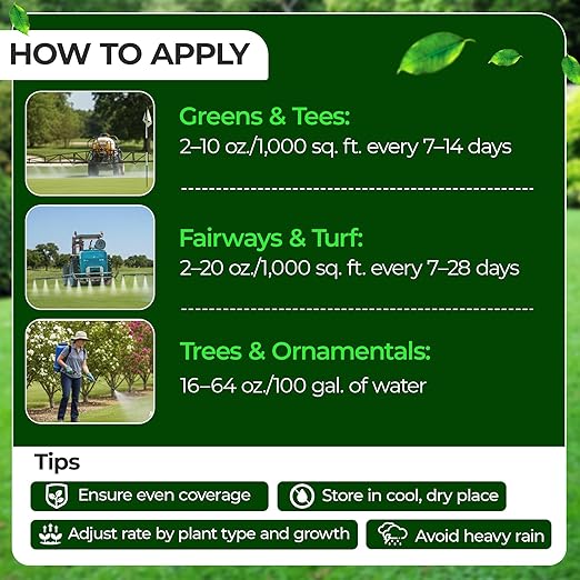 LQ Iron 12-0-0 Liquid Fertilizer for Rapid Green-Up &amp Chlorosis Correction - Perfect Nitrogen Fertilizer with 6% Iron 2% Manganese &amp Low pH for Turf Trees &amp Ornamentals - 1 Gallon