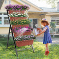 TEANDE Vertical Raised Garden Bed 5-Tier Elevated Planter Box w/Drainage System &amp 4 Hooks for Herbs Vegetables Flowers Vertical Garden Planter for Patio Yard Indoor Outdoor