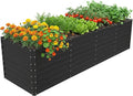 8x2x2FT Raised Garden Beds Outdoor Planter Raised Beds for Gardening Vegetables FlowersLarge Metal Garden Box Deep Plant Flower pots Outdoor (Black 1Pack)