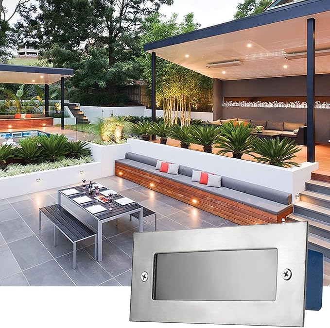 5W LED Landscape Step Lights - Rectangular IP65 Waterproof Underground Stair Lamp for Outdoor Use (Red White Light 5W-12V)