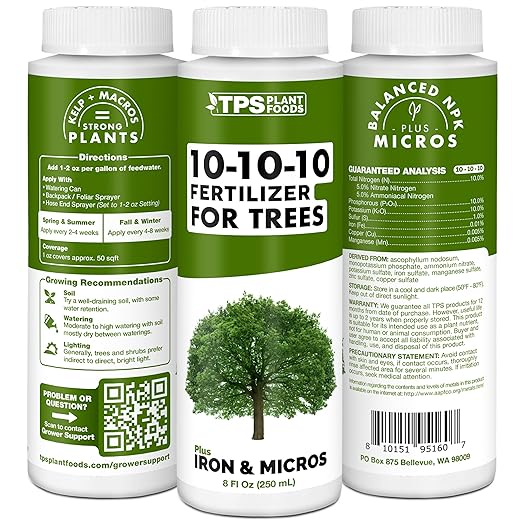 Liquid 10-10-10 Fertilizer for Trees and Shrubs – Balanced NPK Plus Iron and Micros for Stronger Growth and Healthy Roots 1 Gallon