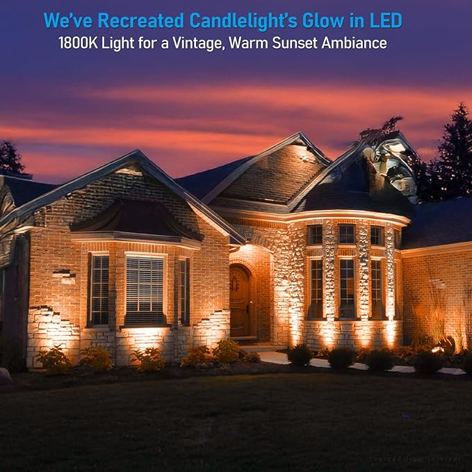 LEONLITE 12W/7.3W/3.7W Dimmable 5CCT LED Low Voltage Landscape Lights Wall Wash Landscape Lighting Outdoor 12V Landscape Spotlight ETL Aluminum IP65 Waterproof Pack of 4