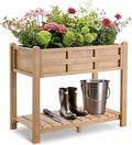 CHRUN Raised Garden Bed Elevated Planter Box with Legs 34x18x29 inches Storage Shelf Drainage Holes