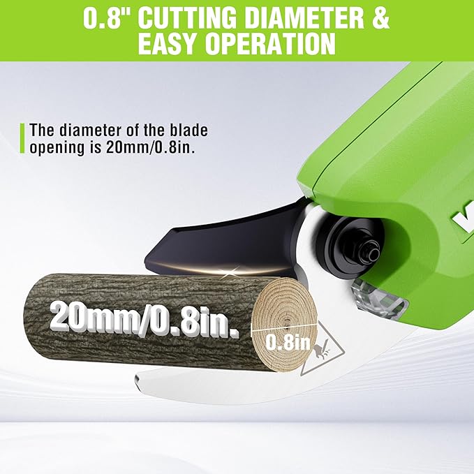 WORKPRO 7.2V Electric Pruning Shears Battery Powered Pruning Shears Cordless Tree Pruner 0.8 Inch Cutting Diameter Branch Cutter Gardening Scissors with Rechargeable Battery