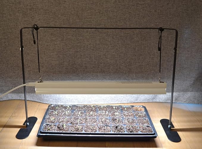 2ft Grow Light for Seed StartingLED Grow Lamp for Indoor PlantsSeedling Grow Light with StandSeed Starter Light Kit with Natural White SpectrumHeight AdjustableIron FrameTimer Outlet