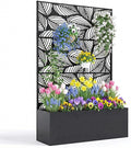 Galvanized Metal Planter Box with Trellis 47X16X71 Raised Garden Bed (with/Without Wheels) Privacy Screen for Climbing Plants Veggies &amp Vines Patio Planter with Drainage Holes 16 Deep