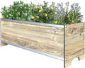 Foreman Raised Garden Bed (36x12x14) Weather Resistant Outdoor Planter Box with Drainage for Vegetable Bed Gardening and Flower Bed Gardening - Amaretto Wood Grain Pattern