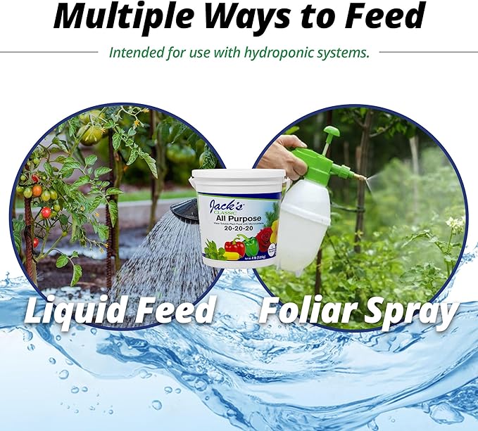 Jack's Classic 20-20-20 All Purpose Water-Soluble Fertilizer with Micronutrients to Provide General Growth on All Plants 4lbs