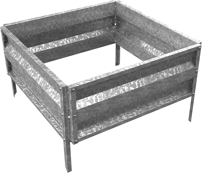 Raised Garden Bed Plant Holder Kit with Adjustable Galvanized Iron for Growing Flowers Vegetables Herbs by Pure Garden