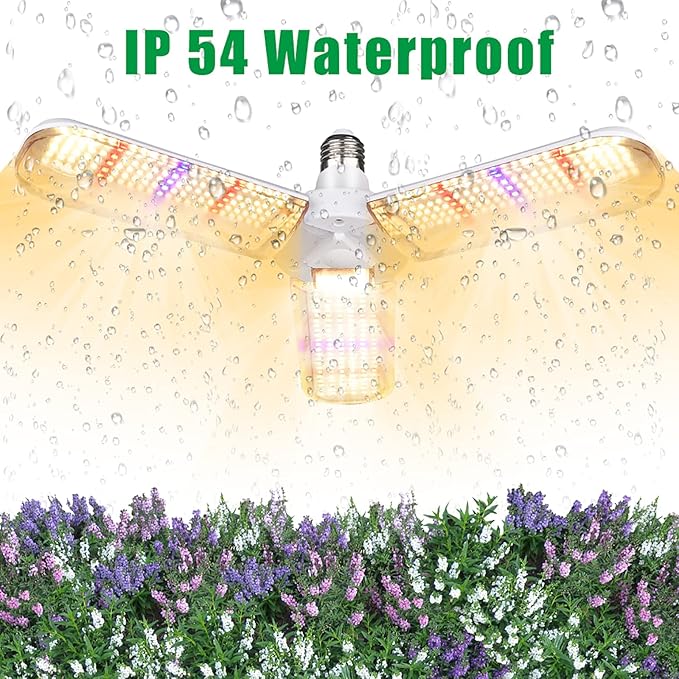 xingruyu 2 Pack 150W LED Grow Light Bulb Foldable Sunlike Full Spectrum Grow Light for Indoor Plants 414 LEDs Sunlike Plant Light with Power Cord E27 Plant Lamp for FlowersGreenhouse Hydroponic
