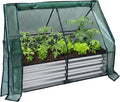 Relaxdays Raised Bed with Greenhouse for Flowers Plants and Vegetables H x W x D: 92 x 125 x 95 cm Garden Plant Bed Silver