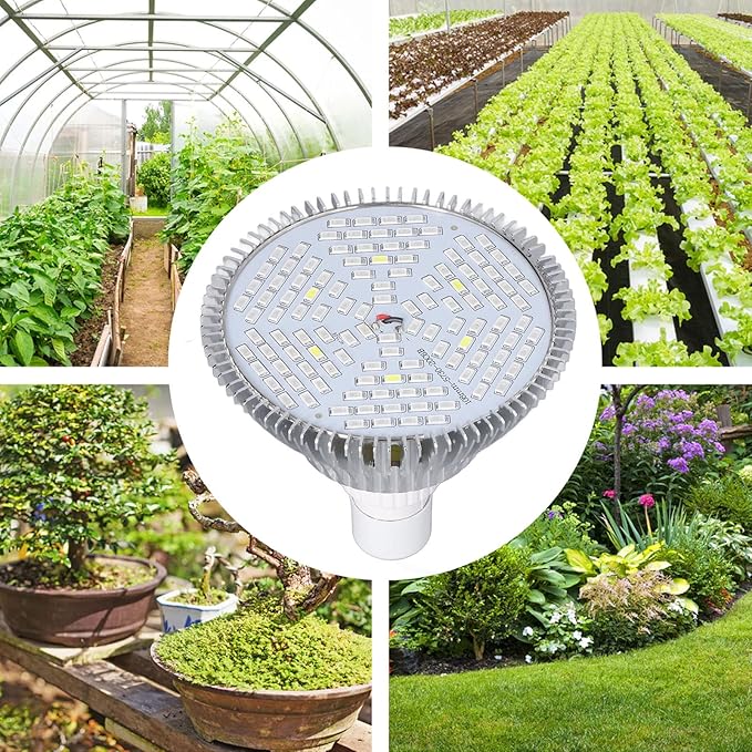Grow Light Bulb Full Spectrum Low Power Consumption LED Grow Lamp Bulb Low Heat Generation Energy Saving LED Seed Lamp Bulb(120 Lamp Beads)