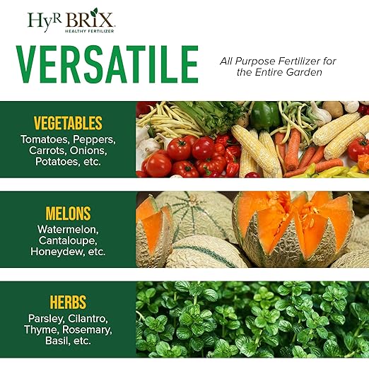 HyR BRIX Slow-Release 4-7-9 Vegetable Fertilizer 20lb Bucket - Garden Fertilizer with Calcium &amp Sulfur - Essential Micronutrients for Healthier Produce - Made for Variety of Crops