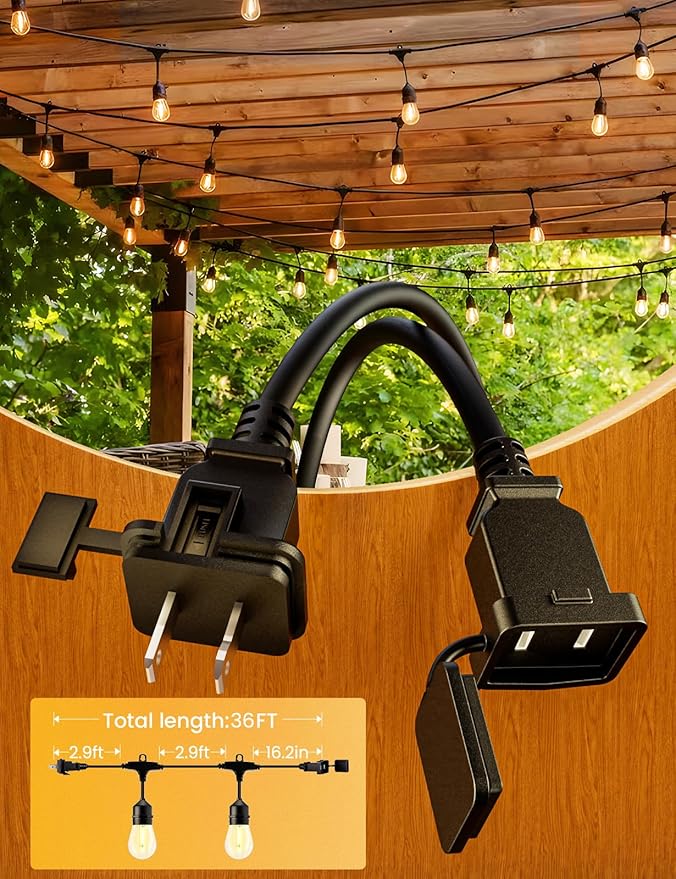 Svater 6 Pack Low Voltage Landscape Lighting Outdoor + Outdoor Led String Lights 36 FT