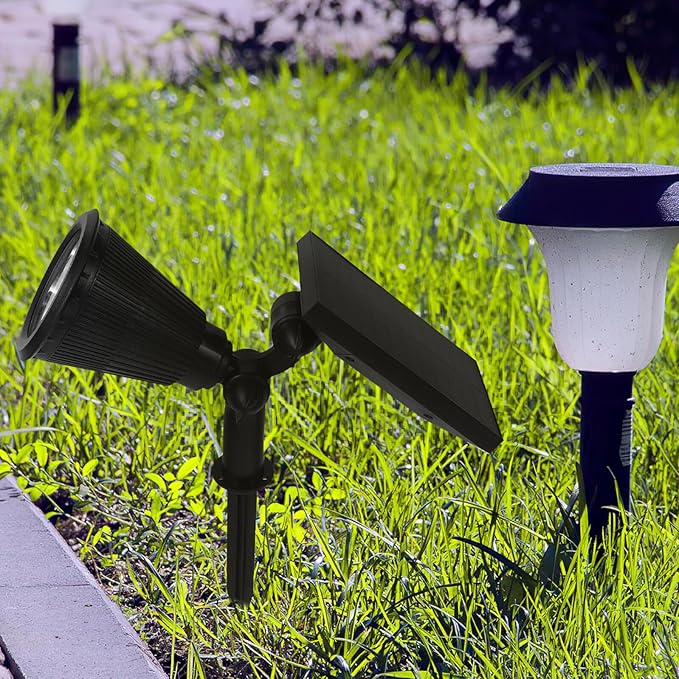 Totority Outdoor LED Solar-Powered Spotlights with 3 Lighting Modes Waterproof Garden Yard Lawn Patio Tree Lighting