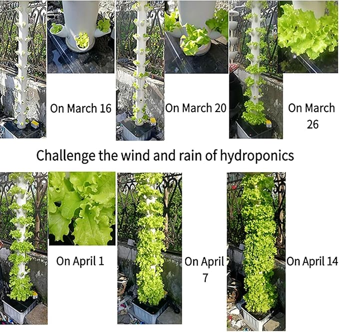 45 Pods Garden Hydroponics Growing System Smart Garden Planter Vertical Hydroponics Tower with LED Timed Grow Light Germination Aeroponics Growing Kit with Hydrating PumpAdapter//1pc