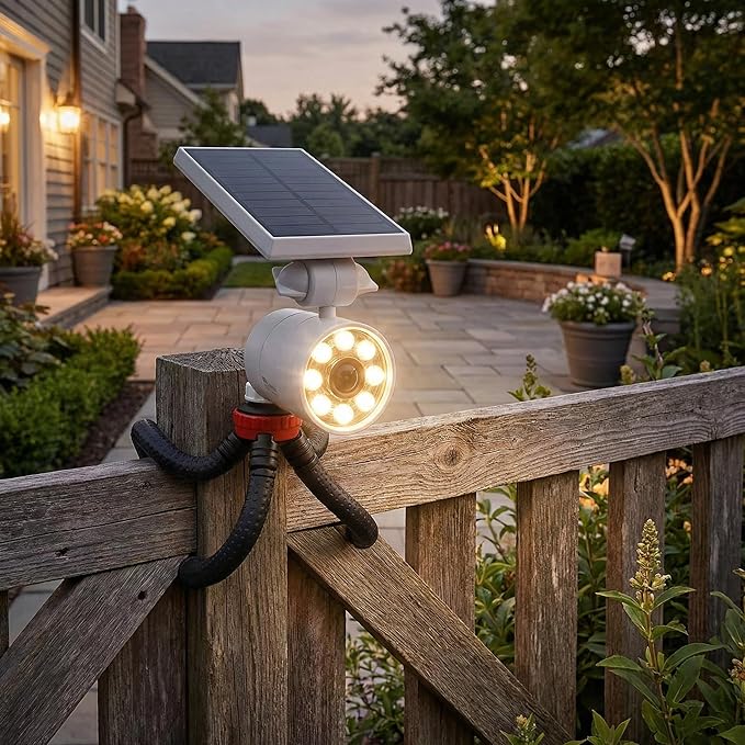 Solar Motion Sensor Outdoor Light with Portable Tripod - 1400LM Aluminum Security Floodlight for Outside Camping Dark Driveways &amp Backyard Anti-Theft - IP66 Extreme Weather Ready (No Wiring)