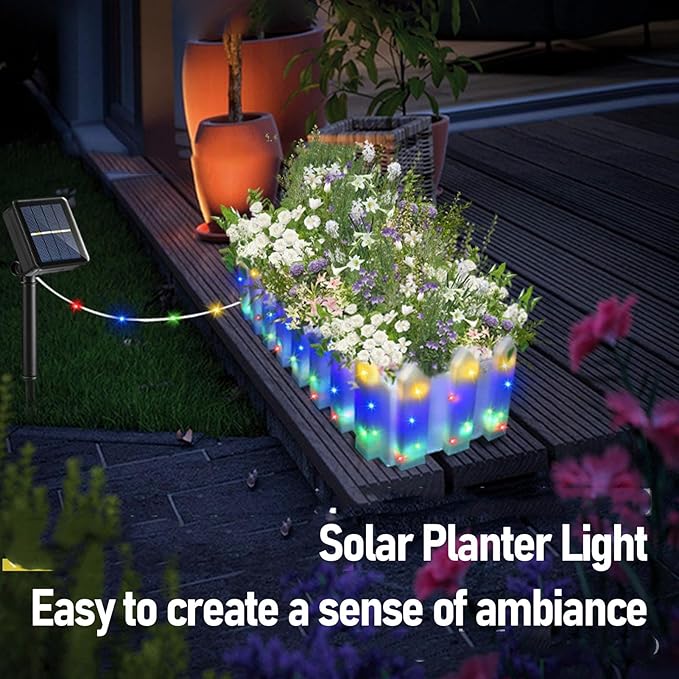 Solar Powered LED Flower Pot Light RGB Planter IP55 Rainproof 800mAh Battery – Auto Dusk - to - Dawn Illumination 8 Vibrant Modes No - Wire Easy Install for Garden Balcony P