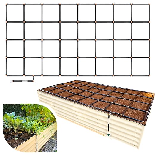 Garden Grid Watering System 4x8 | Garden Irrigation System for Garden Beds | Pre-Assembled Waters Every Plant 2-Min Setup USA-Made Lasts 5–10x Longer Than Drip Irrigation | Standard 44x88