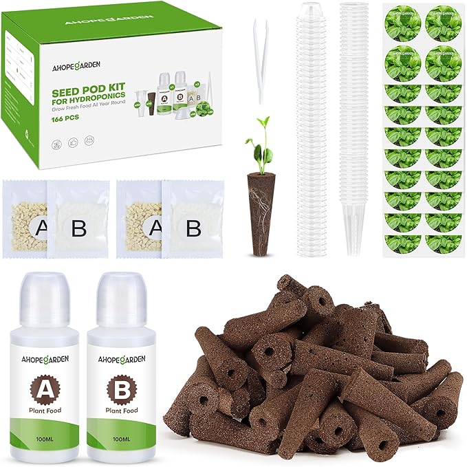 Ahopegarden Indoor Garden Hydroponics Growing System with Hydroponic Pods Kit