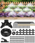 120FT Drip Irrigation System for Garden with 18 Nozzles –360° Adjustable Misting Nozzles Quick-Connect Design Ideal for Raised Beds Lawns Greenhouses &amp Outdoor Cooling