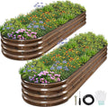 1MORE Galvanized Raised Garden Bed- Planter Garden Boxes Outdoor Raised Beds for GardeningMetal Garden Bed Kit for Vegetables Flower Planter Raised Beds.8x2x1ft Grain-2pcs