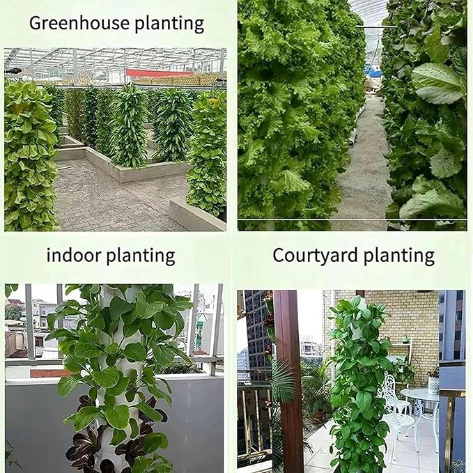 Hydroponic Tower for Garden Pot of 12/16/20/24 Holes Hydroponic Culture Moisturizing Pump + Timer + Adapter for Herbal Network Pots Fru