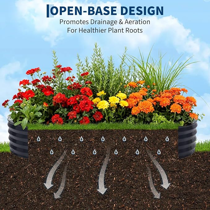 IDEALHOUSE Raised Garden Bed Large Oval Kit with Cover Zippered Screen DoorsOutdoor Galvanized Steel Planter Raised Box with Greenhousefor Indoor Outdoor GardeningFlowersVegetables(6x3x1ftGrey)