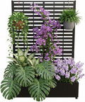 Metal Raised Garden Bed with Trellis 70.1X45X15 Galvanized Metal Planter Box with Drainage Holes Outdoor Privacy Screen Planter Box for Climbing Plants Vegetables Flowers Vines Patio Balcony