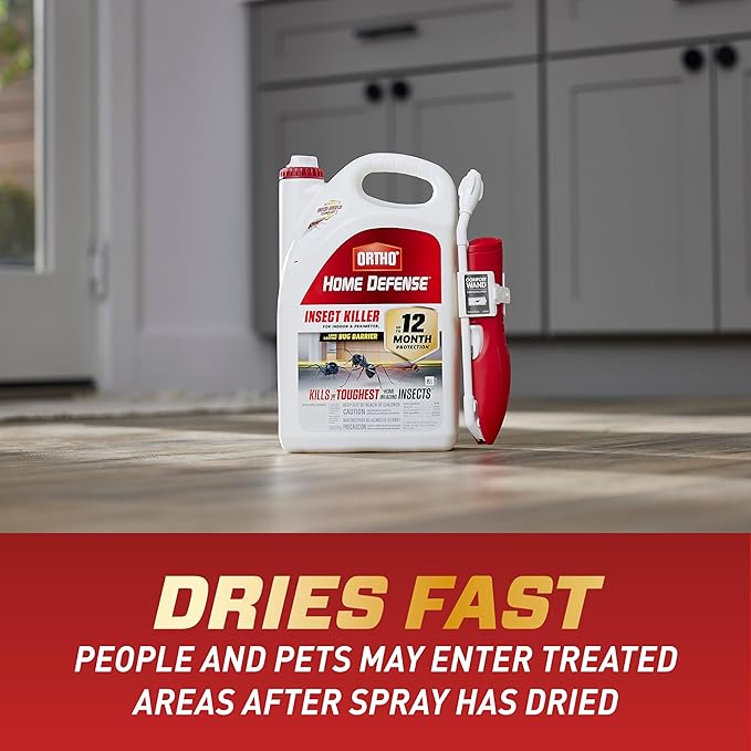 Ortho Home Defense Insect Killer for Indoor and Perimeter2 with Comfort Wand - Ready-To-Use Bug Spray Kills Ants Cockroaches &amp Spiders 1.1 gal. (2-pack)