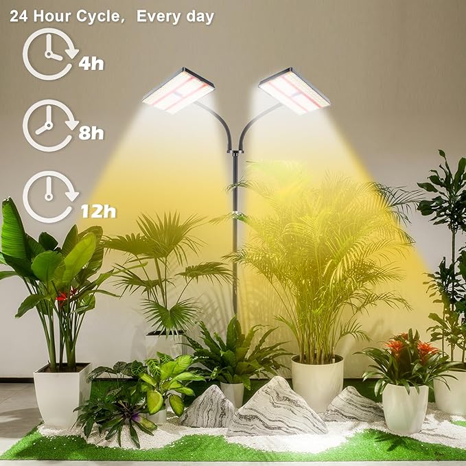 yadoker Grow Light for Indoor Plants572 LEDs Full Spectrum Standing Plant Grow Light with 4/8/12H Timer10-Level Brightness 51 AdjustableFlow Grow Lamp for Tall Large Indoor Plants