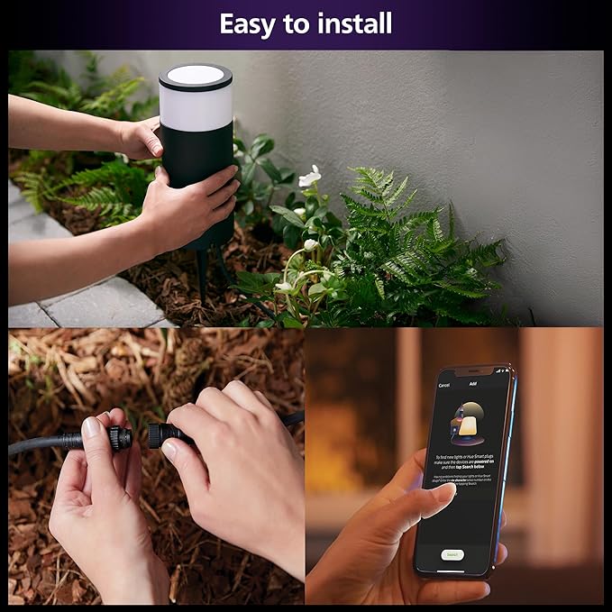 PHILIPS Hue Calla Large Outdoor Pedestal Light (Low-Volt) (104 x 402 mm) White &amp Color Pathway Light Voice Control with Alexa Apple Home &amp Google Assistant Bridge Required