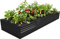 MGNO 12x4x1.5FT Galvanized Raised Garden Bed-Outdoor Planter Box for Vegetables-Metal Garden BedRRectangle Planting Box for HerbFlowerBlack