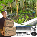 Push-to-Connect Drip Irrigation System Adjustable Irrigation System for Garden Raised Bed Automatic Plant Watering System Complete Drip Irrigation Kit with Drip Emitters Tubing Connectors