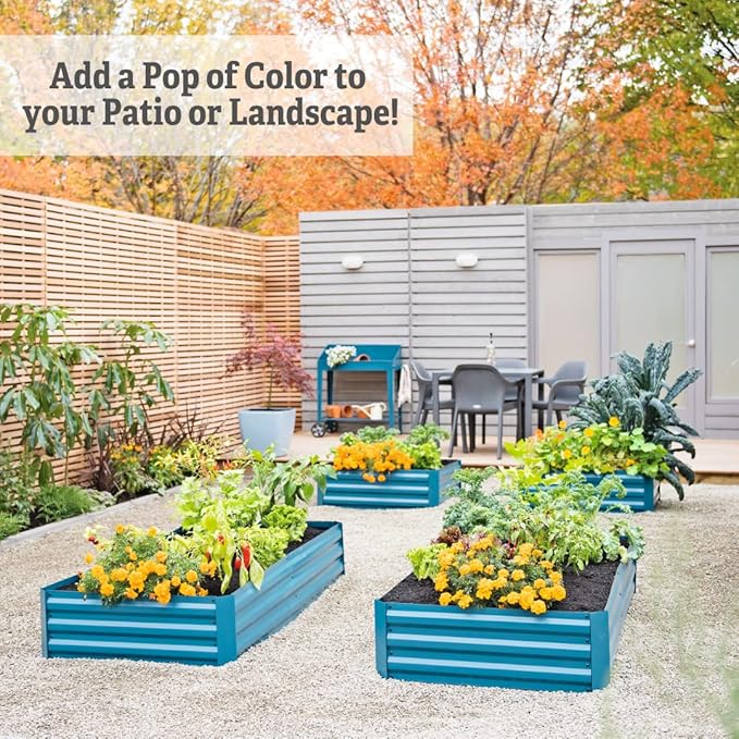Gardener's Supply Company Metal Raised Garden Bed | Sturdy Corrugated Galvanized Steel Outdoor Planter Box Extra Deep for Rooted Plants Herbs &amp Vegetables | 34 W x 68 L x 12 H