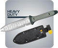 WOODLAND TOOLS Heavy Duty Hori Hori Garden Knife - Stainless Steel Soil Knife with Serrated Edge Depth Markings and Ergonomic Grip Multi-Use Weeding and Digging Tool with Sheath for Gardening